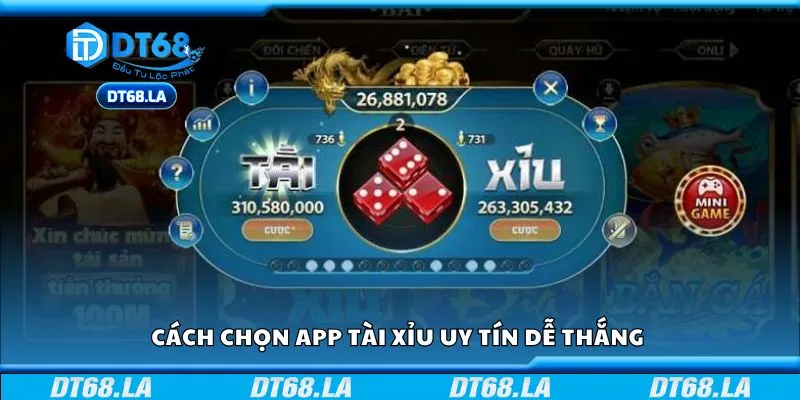 Cách đặt cược tài xỉu trên ứng dụng